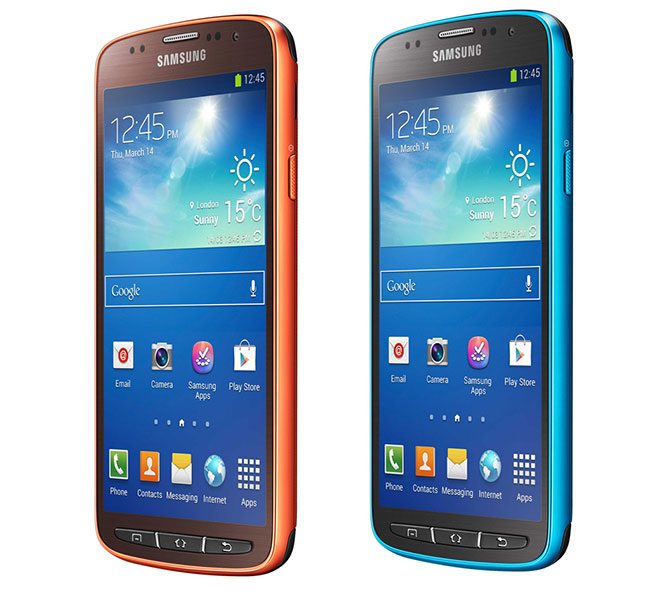 Samsung Galaxy S4 Active Dive Blue  și Orange Flare